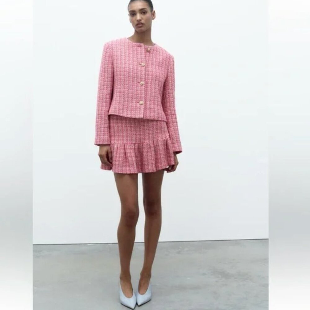 New - Zara tweed skort suit (blazer S + skort XS)